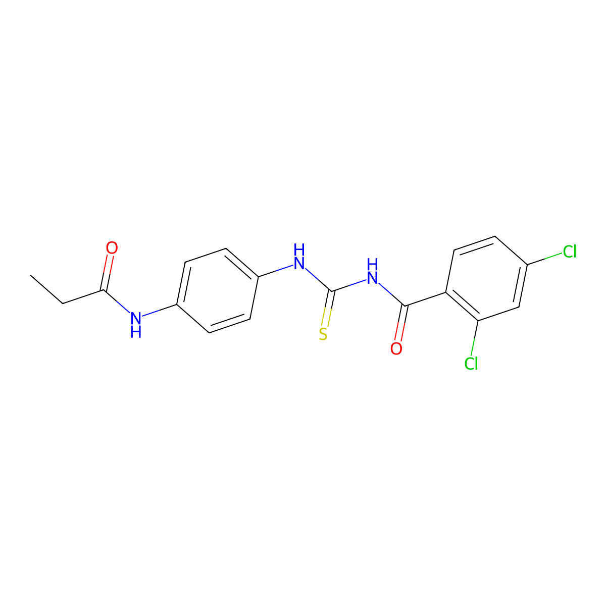 2,4-dichloro-N-[[4-(propanoylamino)phenyl]carbamothioyl]benzamide molecular structure, CAS 428839-60-5