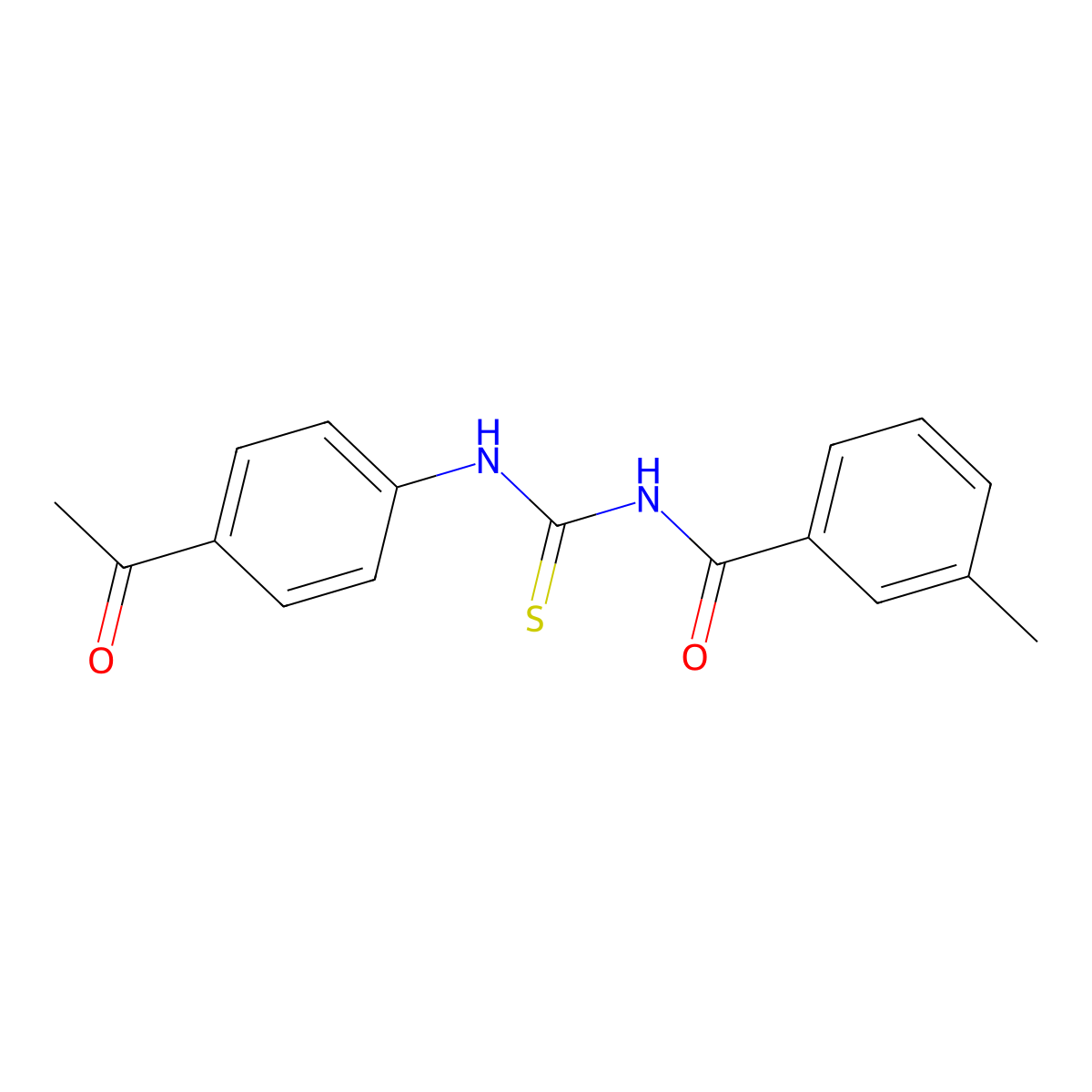 N-[(4-acetylphenyl)carbamothioyl]-3-methylbenzamide molecular structure, CAS 428839-62-7