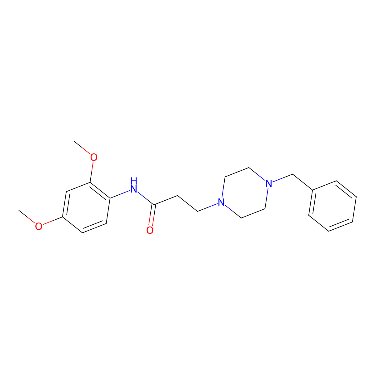 3-(4-benzylpiperazin-1-yl)-N-(2,4-dimethoxyphenyl)propanamide molecular structure, CAS 428839-76-3