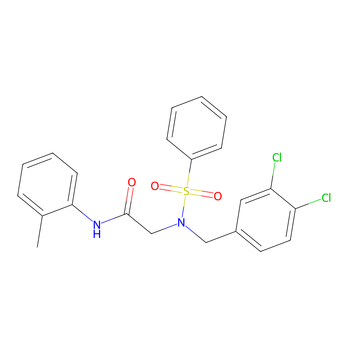 2-[benzenesulfonyl-[(3,4-dichlorophenyl)methyl]amino]-N-(2-methylphenyl)acetamide molecular structure, CAS 428839-81-0
