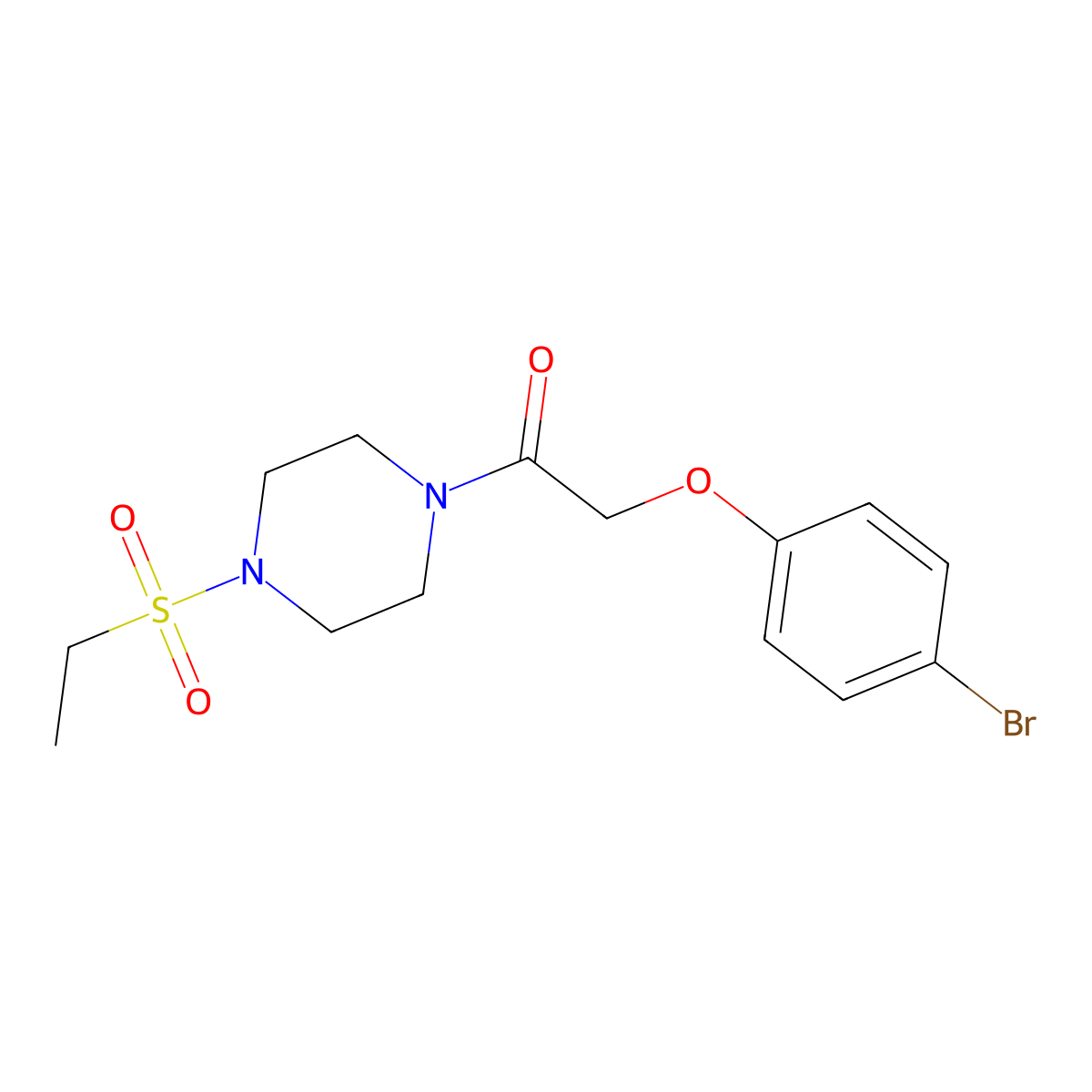 2-(4-Bromophenoxy)-1-(4-ethylsulfonylpiperazin-1-yl)ethanone molecular structure, CAS 428839-95-6