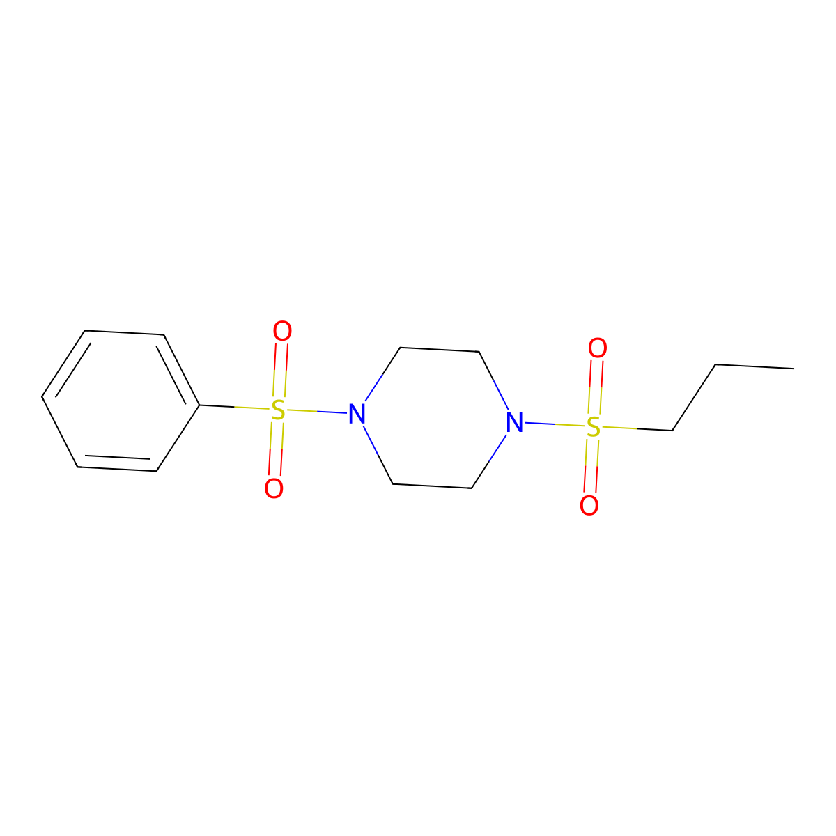 1-(Phenylsulfonyl)-4-(propylsulfonyl)piperazine molecular structure, CAS 428839-97-8
