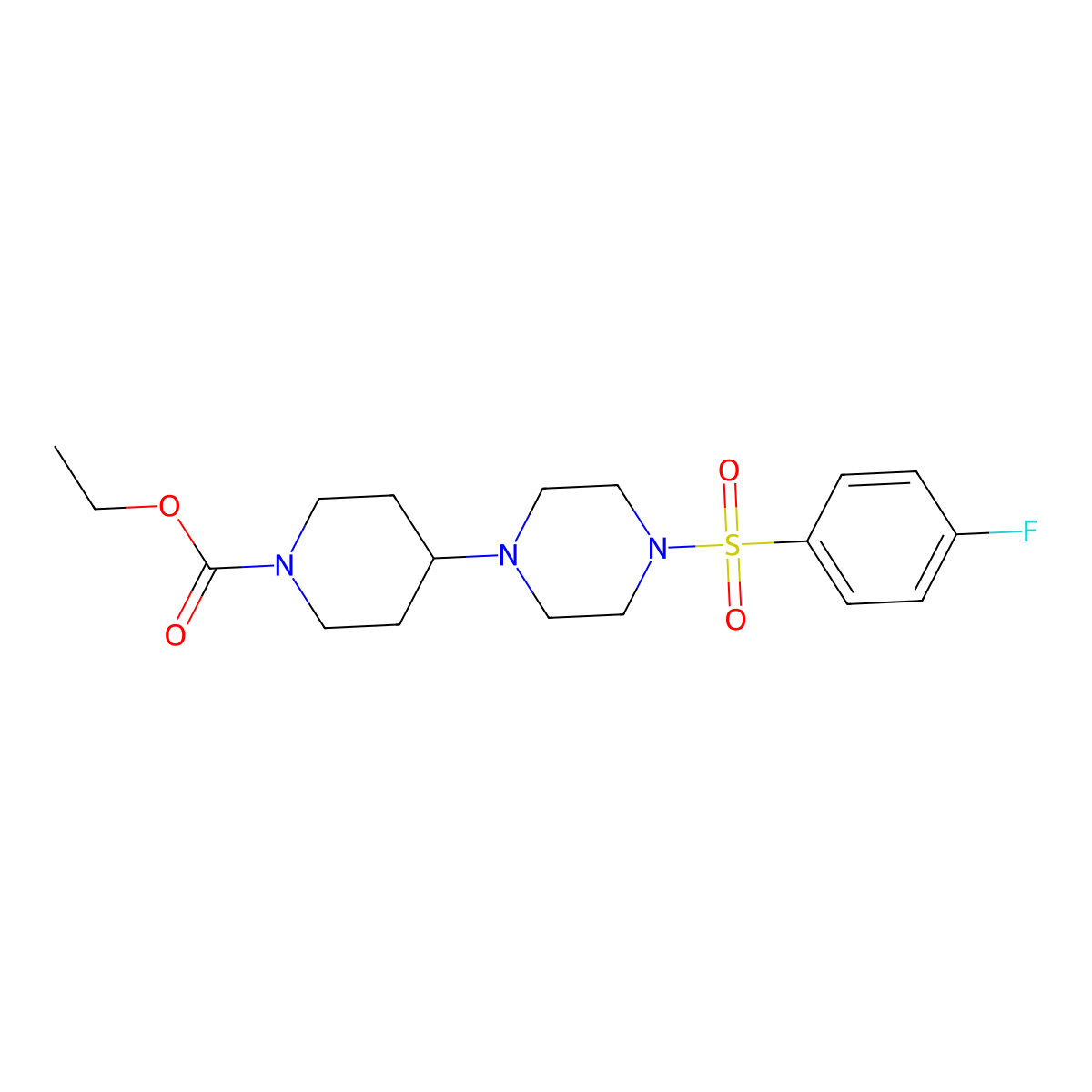 Ethyl 4-{4-[(4-fluorophenyl)sulfonyl]piperazinyl}piperidinecarboxylate molecular structure, CAS 428840-01-1