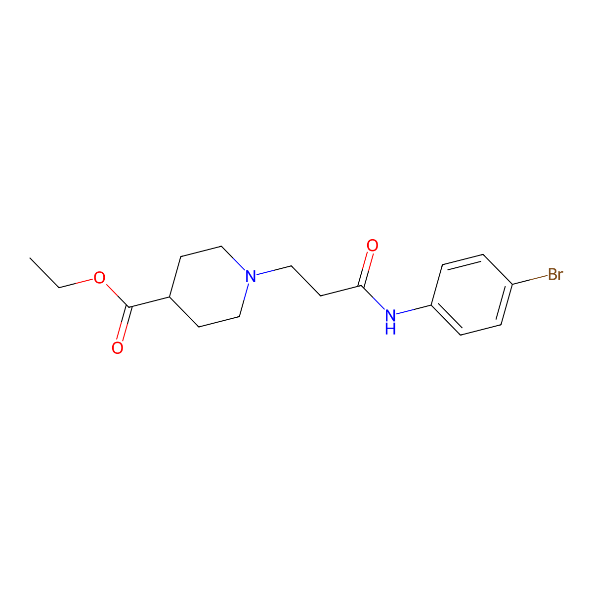 1-[2-(4-Bromo-phenylcarbamoyl)-ethyl]-piperidine-4-carboxylic acid ethyl ester molecular structure, CAS 428840-10-2