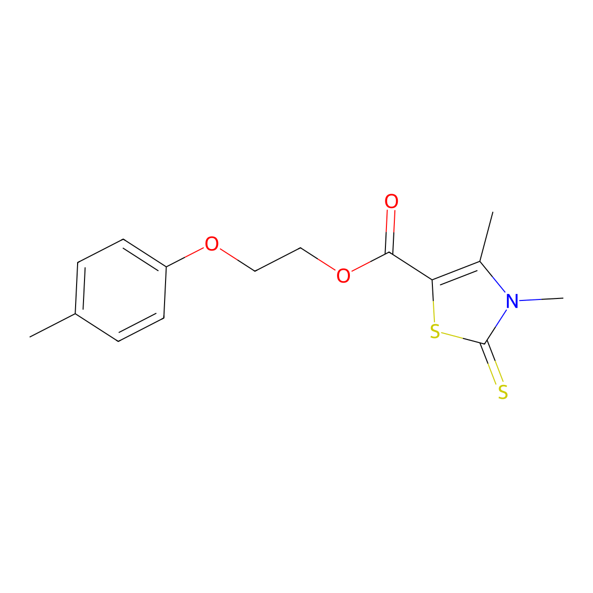 2-(4-Methylphenoxy)ethyl 3,4-dimethyl-2-sulfanylidene-1,3-thiazole-5-carboxylate molecular structure, CAS 428840-17-9