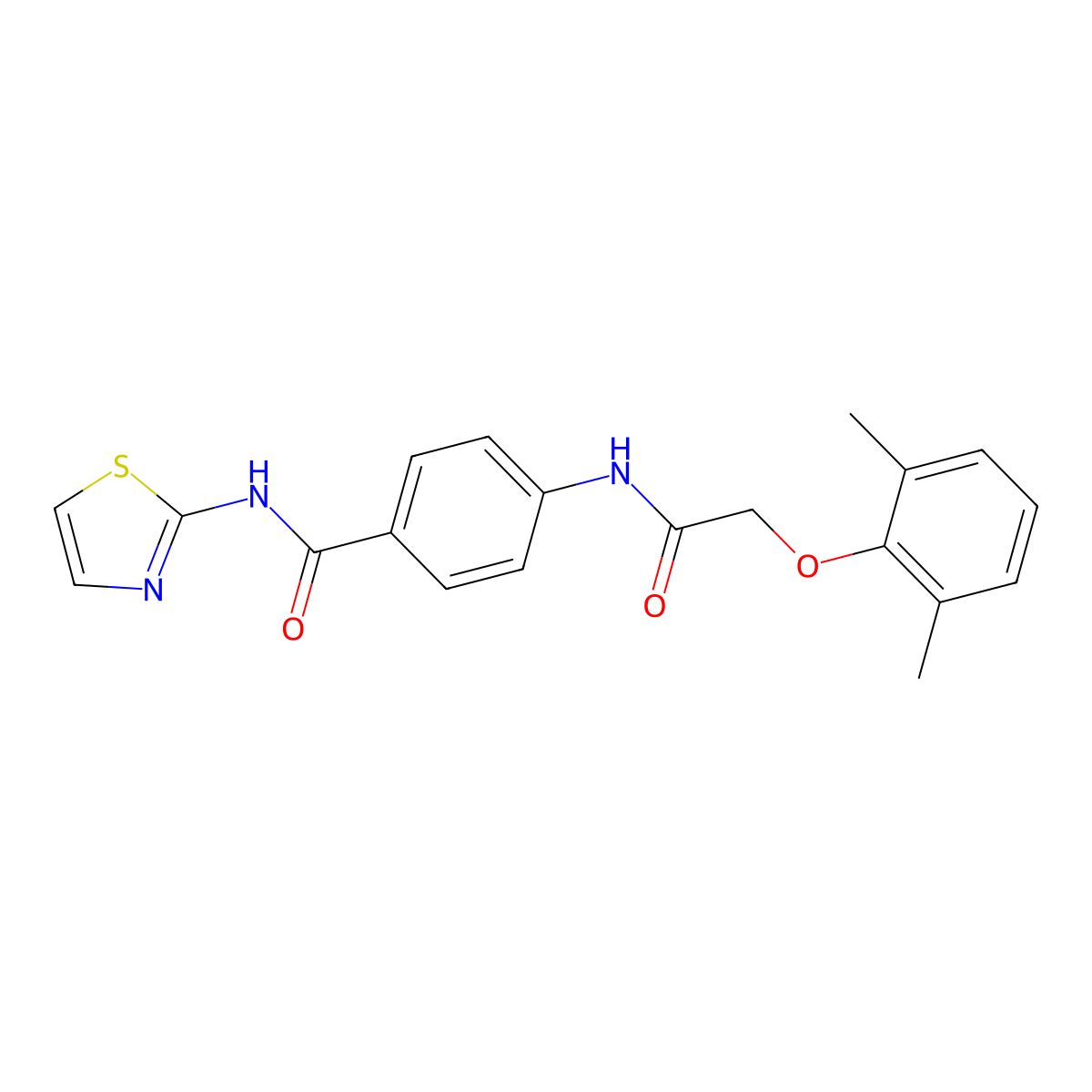 4-[[2-(2,6-dimethylphenoxy)acetyl]amino]-N-(1,3-thiazol-2-yl)benzamide molecular structure, CAS 428840-18-0