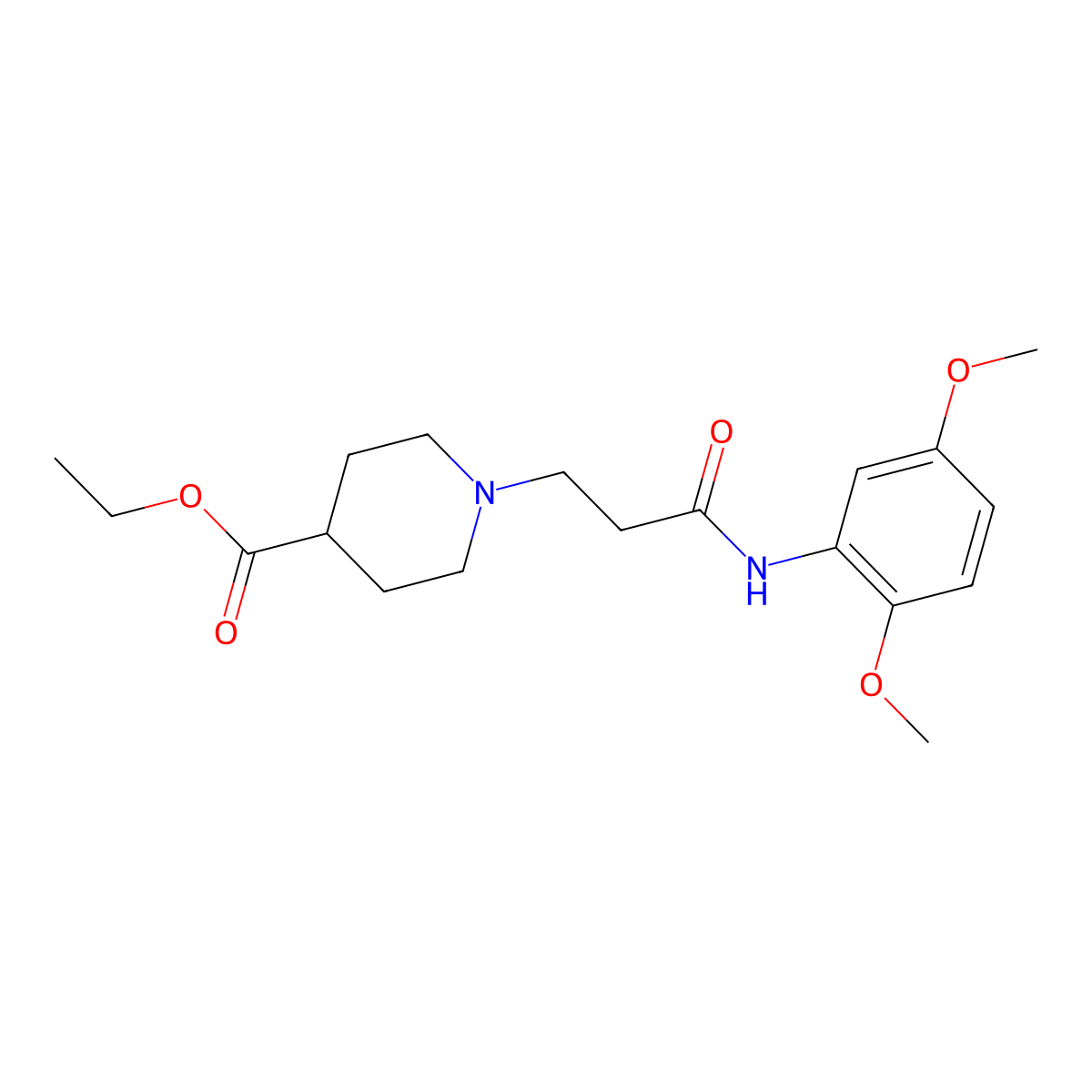 Ethyl 1-[3-(2,5-dimethoxyanilino)-3-oxopropyl]-4-piperidinecarboxylate molecular structure, CAS 428840-20-4