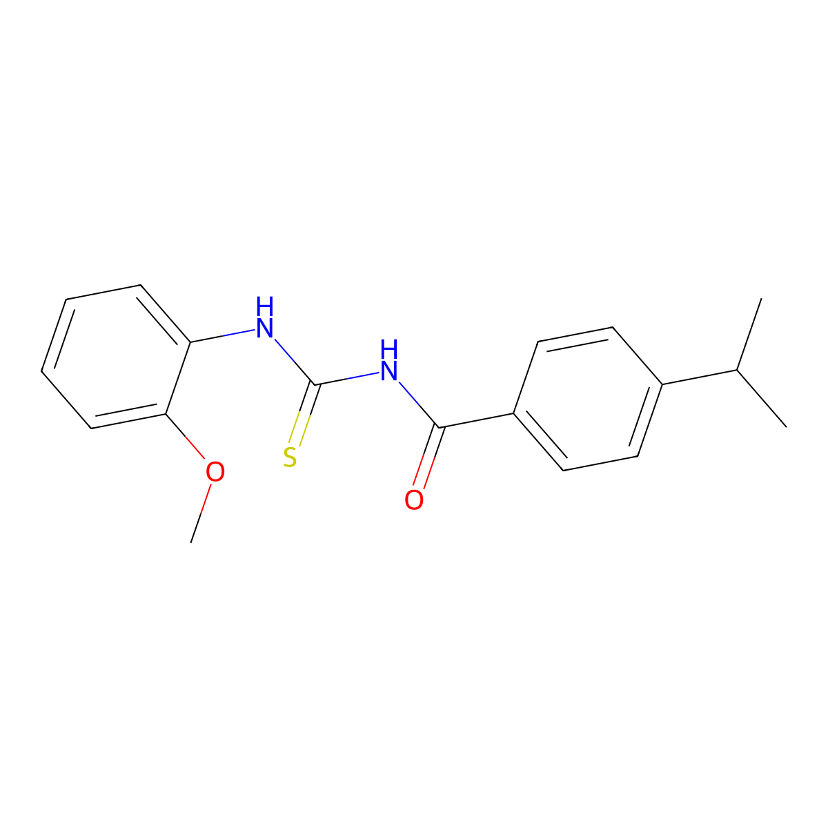 N-[(2-methoxyphenyl)carbamothioyl]-4-propan-2-ylbenzamide molecular structure, CAS 428840-27-1