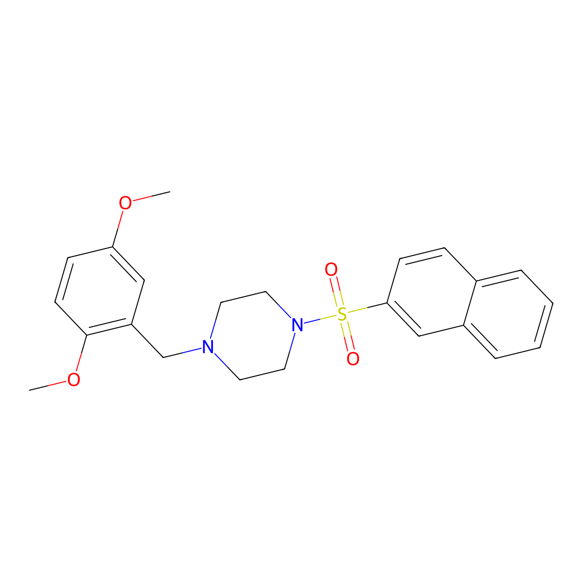 1-[(2,5-Dimethoxyphenyl)methyl]-4-naphthalen-2-ylsulfonylpiperazine molecular structure, CAS 428840-28-2
