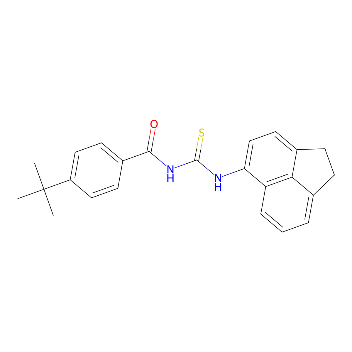 4-tert-butyl-N-(1,2-dihydroacenaphthylen-5-ylcarbamothioyl)benzamide molecular structure, CAS 428840-39-5