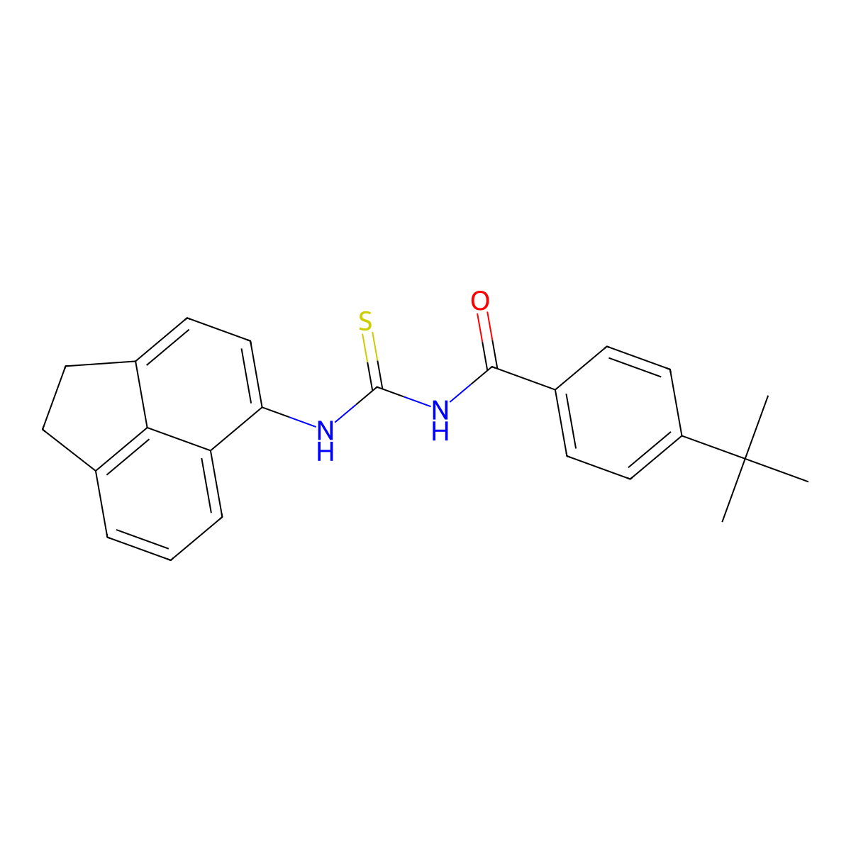 4-tert-butyl-N-(1,2-dihydroacenaphthylen-5-ylcarbamothioyl)benzamide molecular structure, CAS 428840-39-5