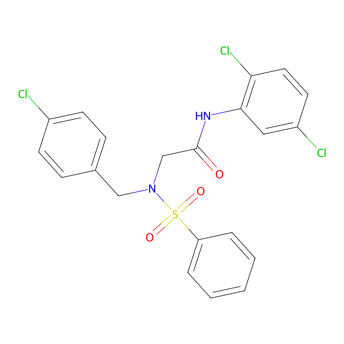 2-[benzenesulfonyl-[(4-chlorophenyl)methyl]amino]-N-(2,5-dichlorophenyl)acetamide molecular structure, CAS 428840-40-8
