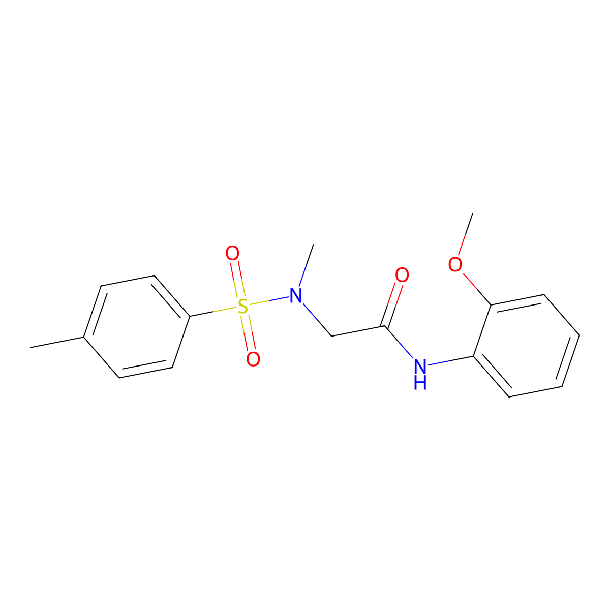 N-(2-methoxyphenyl)-2-[methyl-(4-methylphenyl)sulfonylamino]acetamide molecular structure, CAS 428840-41-9