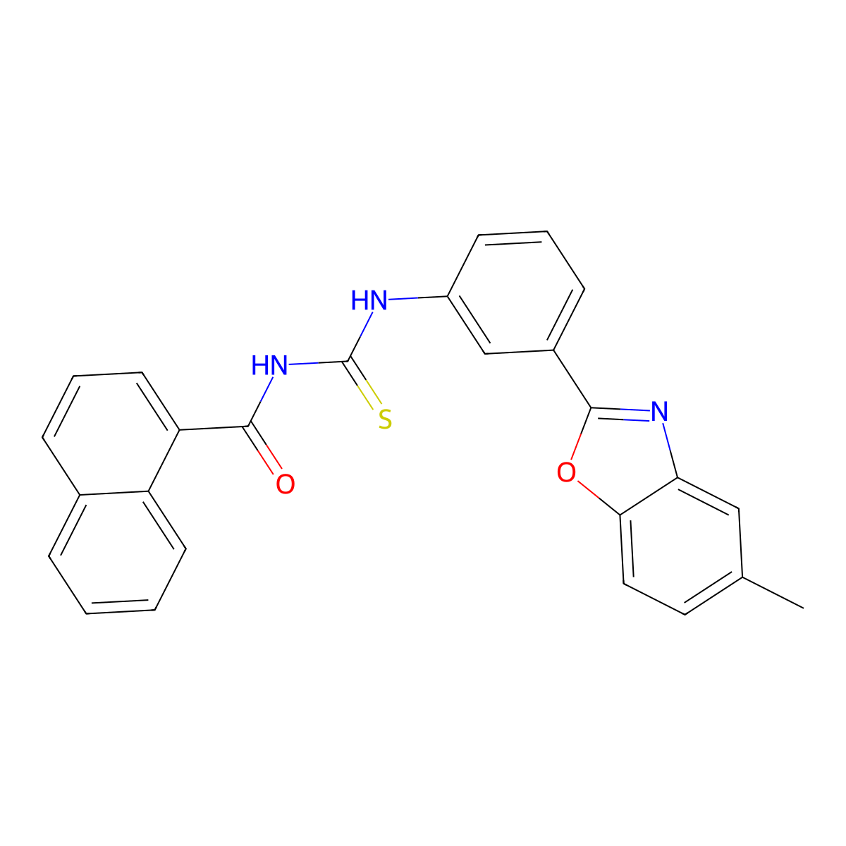 N-[[3-(5-methyl-1,3-benzoxazol-2-yl)phenyl]carbamothioyl]naphthalene-1-carboxamide molecular structure, CAS 428840-51-1
