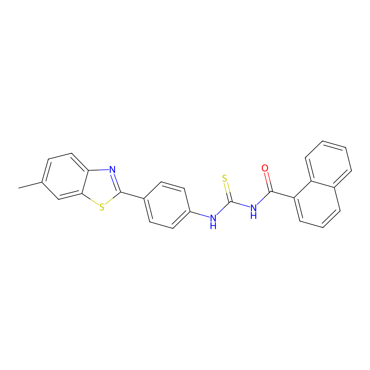 N-[[4-(6-methyl-1,3-benzothiazol-2-yl)phenyl]carbamothioyl]naphthalene-1-carboxamide molecular structure, CAS 428840-54-4
