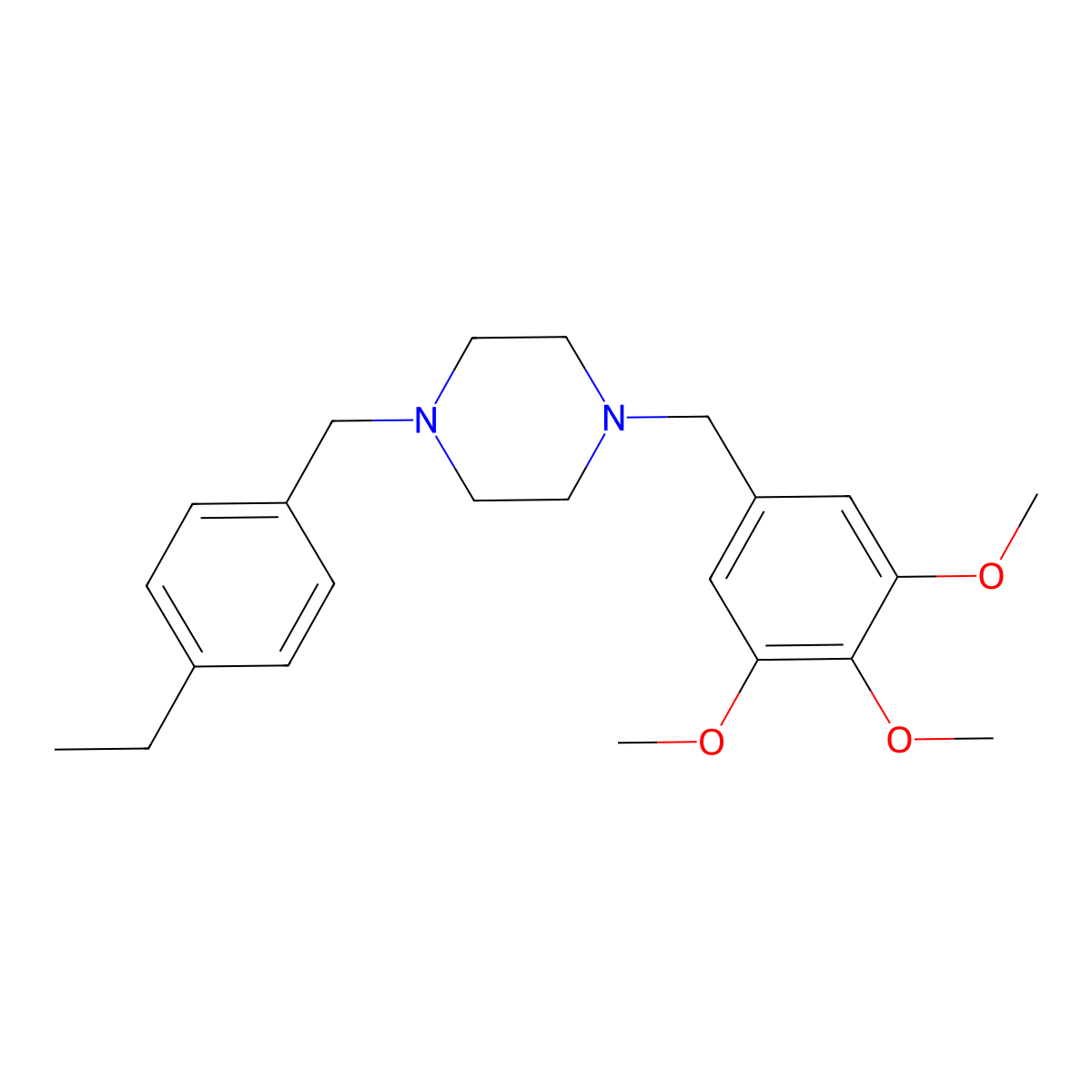 1-(4-Ethylbenzyl)-4-(3,4,5-trimethoxybenzyl)piperazine molecular structure, CAS 428840-56-6