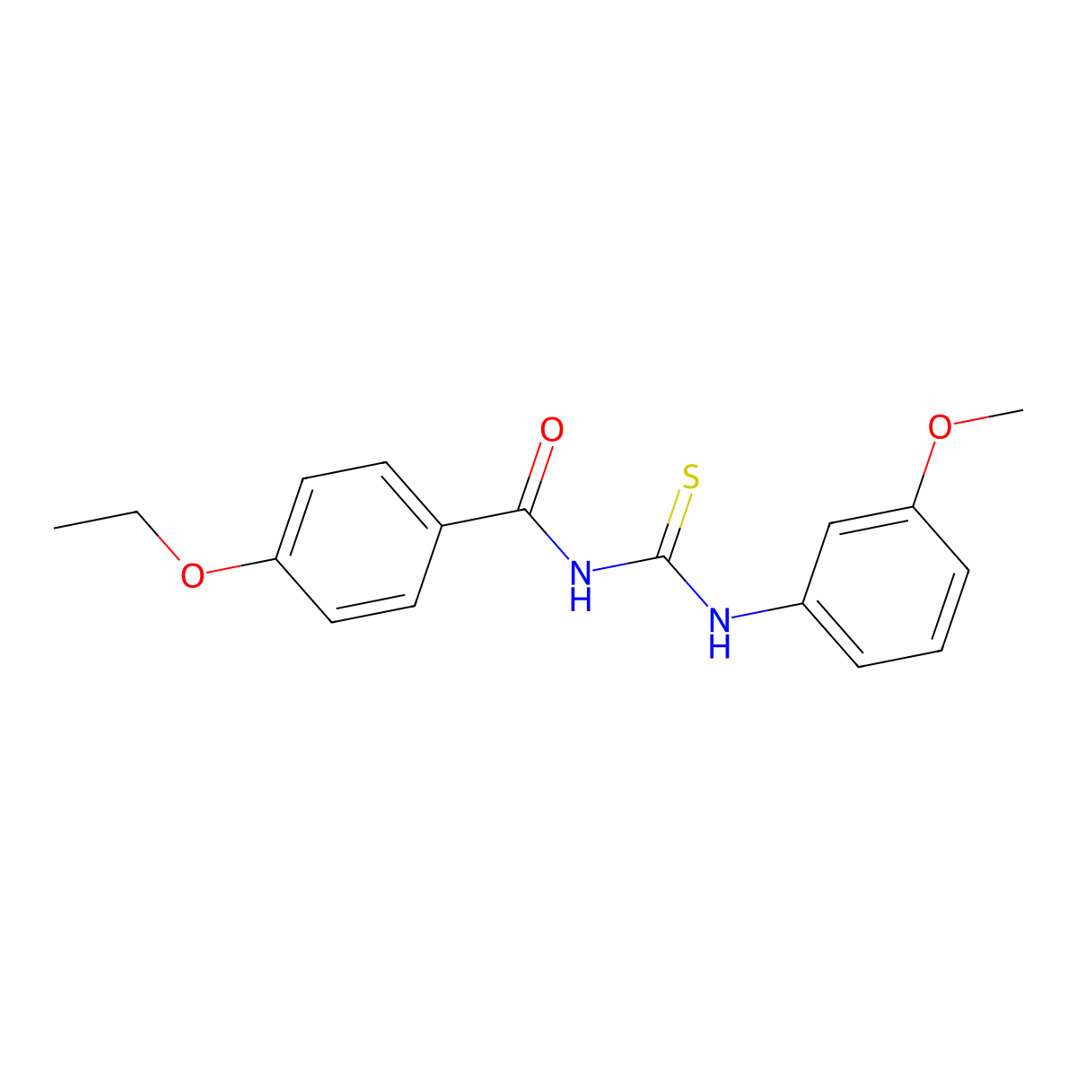 4-ethoxy-N-[(3-methoxyphenyl)carbamothioyl]benzamide molecular structure, CAS 428840-68-0