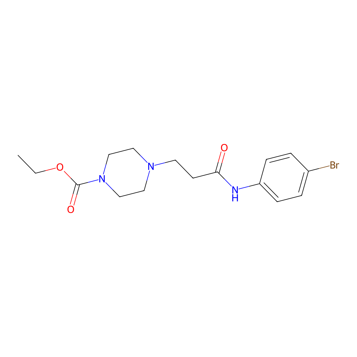 4-[2-(4-Bromo-phenylcarbamoyl)-ethyl]-piperazine-1-carboxylic acid ethyl ester molecular structure, CAS 428840-69-1
