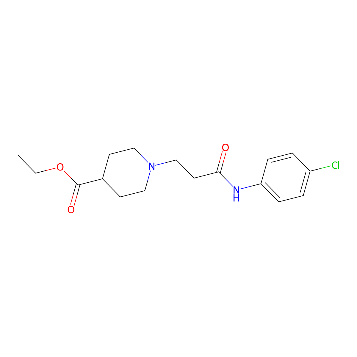 Ethyl 1-[3-(4-chloroanilino)-3-oxopropyl]piperidine-4-carboxylate molecular structure, CAS 428840-79-3