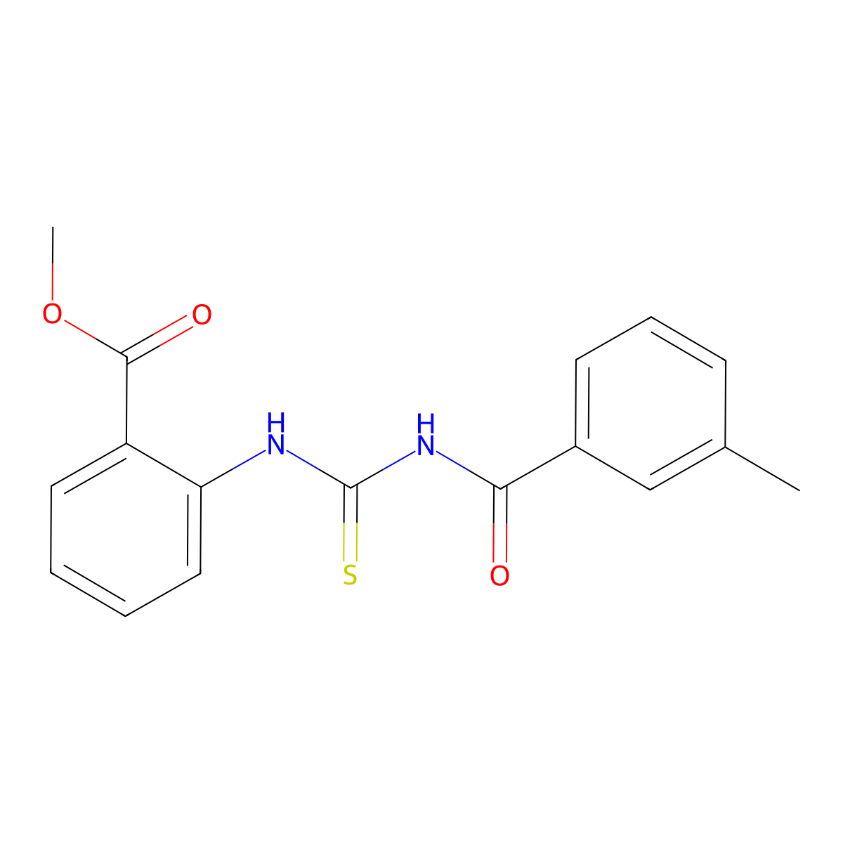 Methyl 2-[(3-methylbenzoyl)carbamothioylamino]benzoate molecular structure, CAS 428840-82-8
