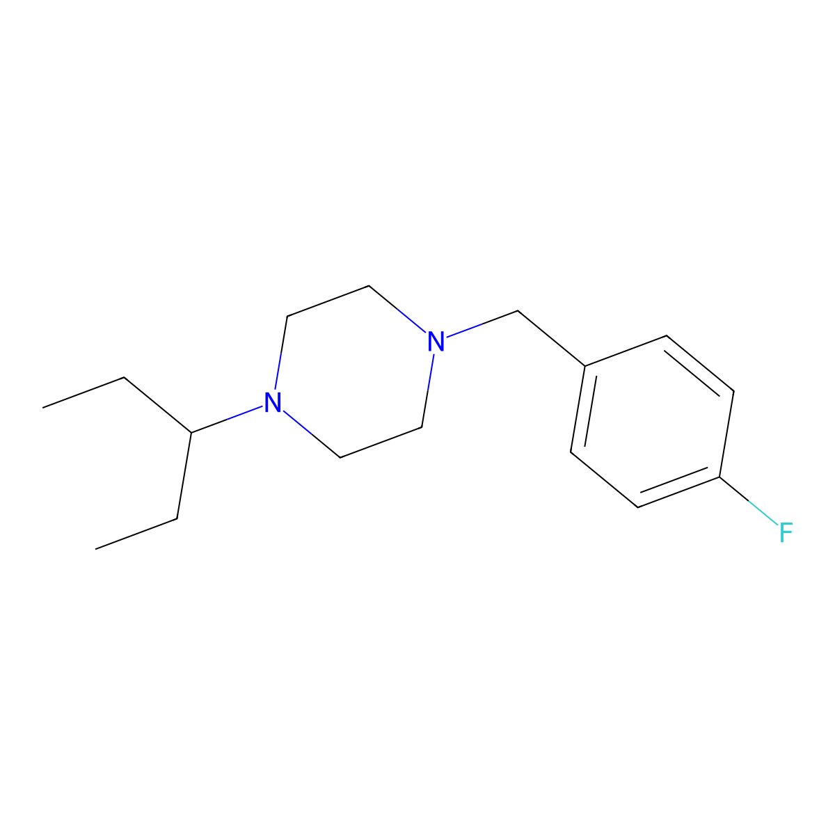 1-(4-Fluorobenzyl)-4-(pentan-3-yl)piperazine molecular structure, CAS 428840-98-6