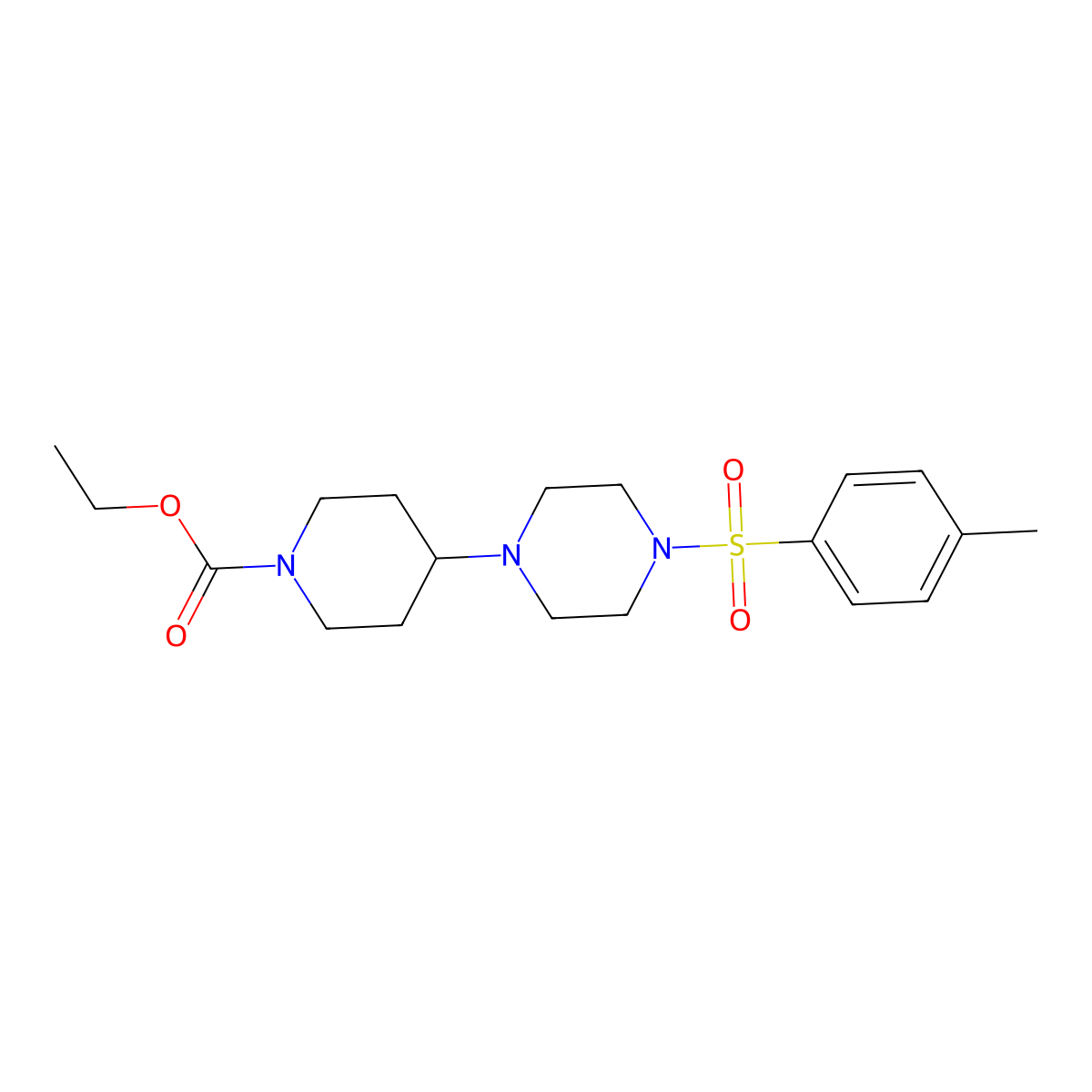 Ethyl 4-{4-[(4-methylphenyl)sulfonyl]piperazin-1-yl}piperidine-1-carboxylate molecular structure, CAS 428841-05-8