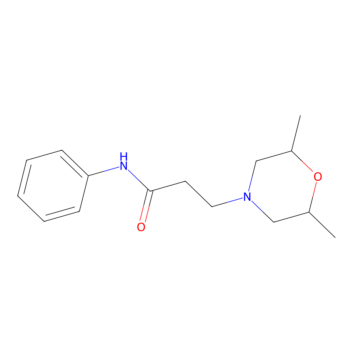 3-(2,6-dimethylmorpholin-4-yl)-N-phenylpropanamide molecular structure, CAS 428841-07-0
