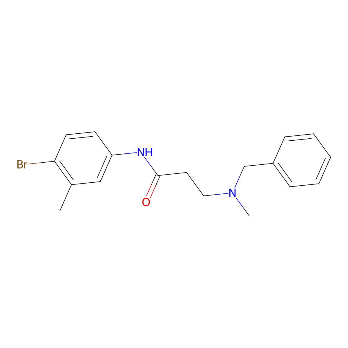 3-[benzyl(methyl)amino]-N-(4-bromo-3-methylphenyl)propanamide molecular structure, CAS 428841-20-7