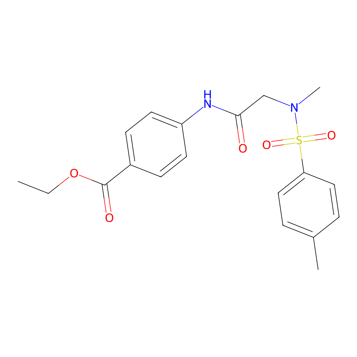 ethyl 4-({N-methyl-N-[(4-methylphenyl)sulfonyl]glycyl}amino)benzoate molecular structure, CAS 428841-21-8