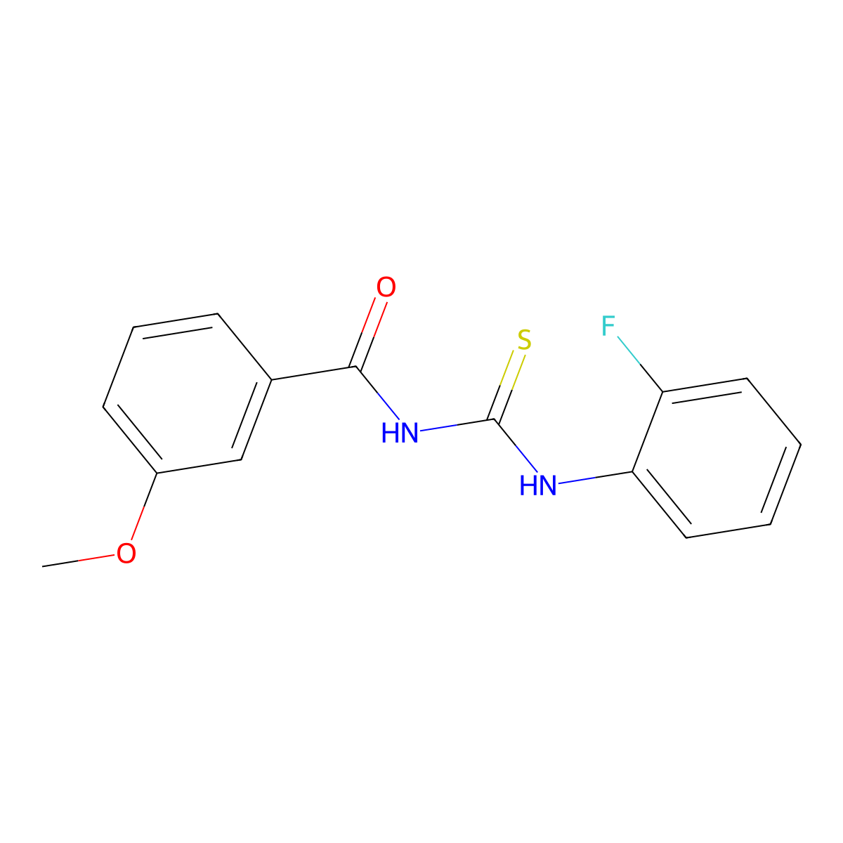 N-[(2-fluorophenyl)carbamothioyl]-3-methoxybenzamide molecular structure, CAS 428841-23-0
