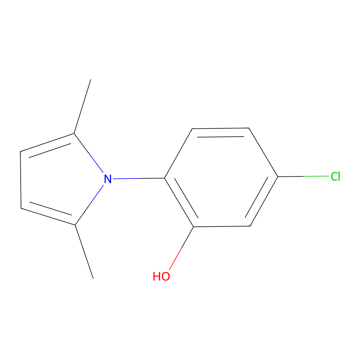 5-chloro-2-(2,5-dimethyl-1H-pyrrol-1-yl)phenol molecular structure, CAS 428841-33-2