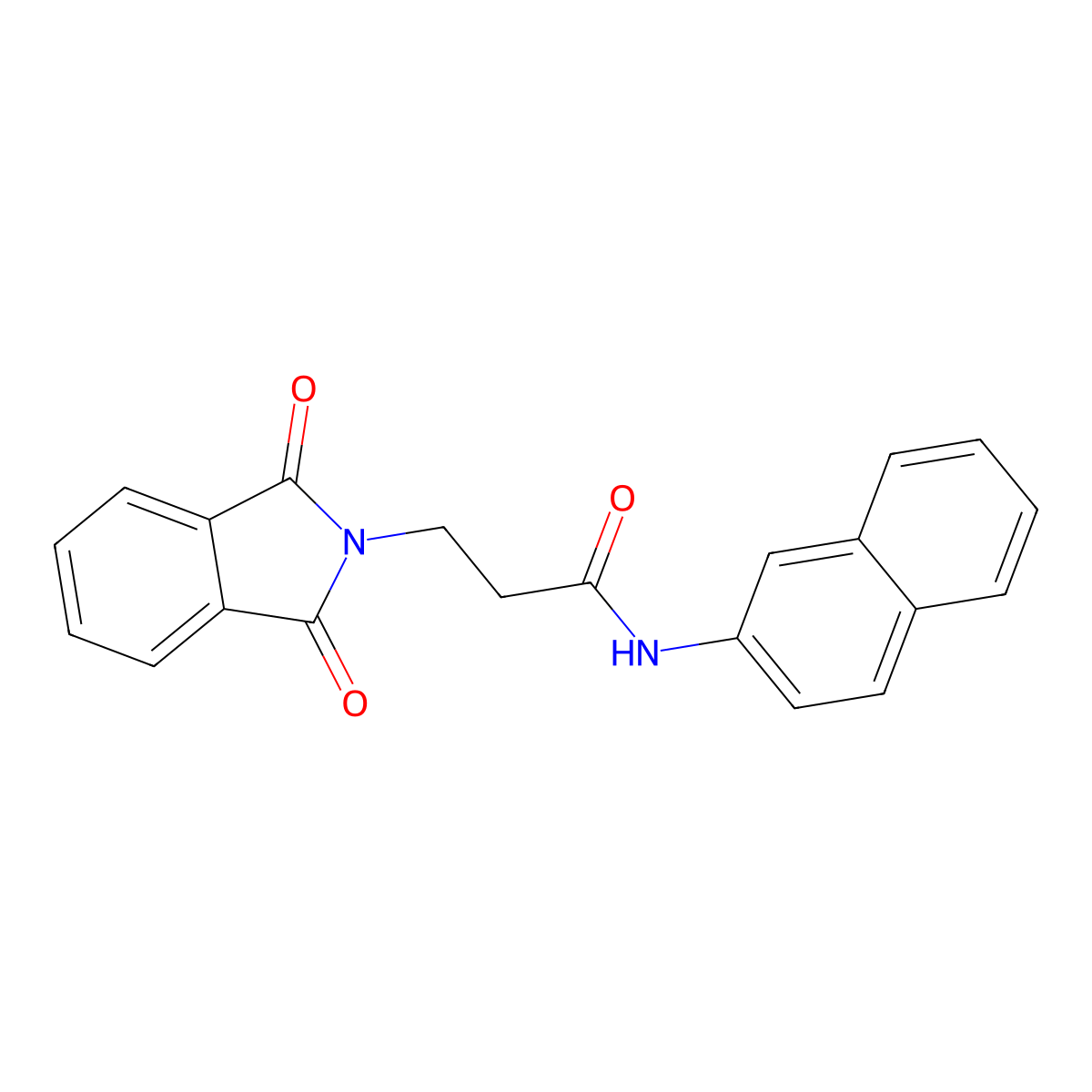 3-(1,3-dioxoisoindol-2-yl)-N-naphthalen-2-ylpropanamide molecular structure, CAS 428841-39-8