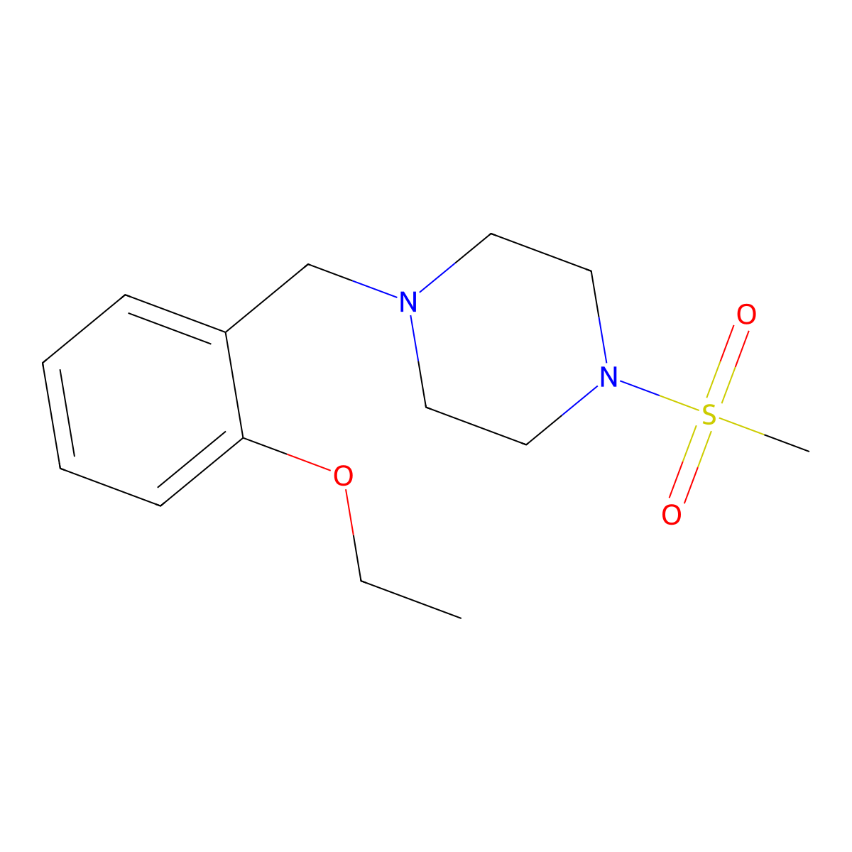 1-(2-Ethoxybenzyl)-4-(methylsulfonyl)piperazine molecular structure, CAS 428841-42-3