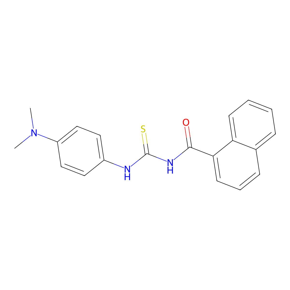 N-{[4-(dimethylamino)phenyl]carbamothioyl}naphthalene-1-carboxamide molecular structure, CAS 428841-46-7