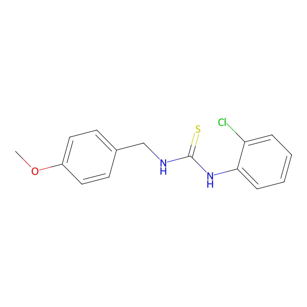 1-(2-Chlorophenyl)-3-(4-methoxybenzyl)thiourea molecular structure, CAS 428841-47-8
