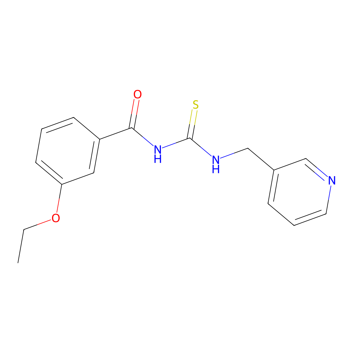 3-ethoxy-N-(pyridin-3-ylmethylcarbamothioyl)benzamide molecular structure, CAS 428841-49-0