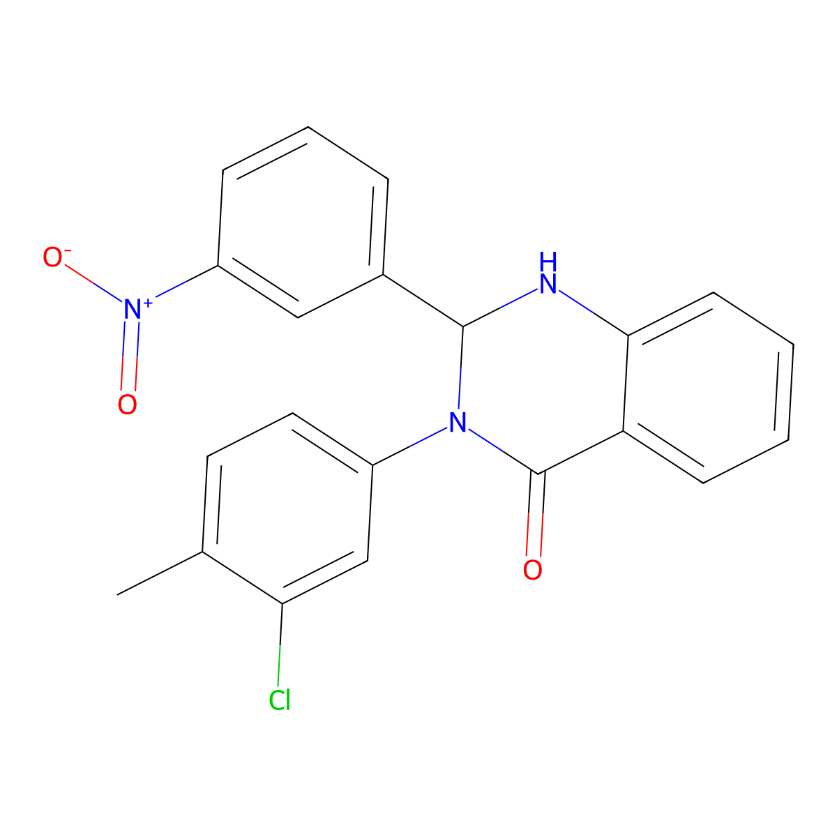 3-(3-Chloro-4-methylphenyl)-2-(3-nitrophenyl)-1,2-dihydroquinazolin-4-one molecular structure, CAS 428841-50-3