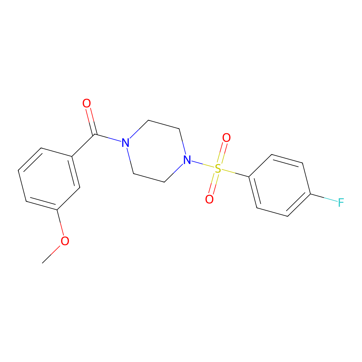 [4-(4-Fluorophenyl)sulfonylpiperazin-1-yl]-(3-methoxyphenyl)methanone molecular structure, CAS 428841-54-7