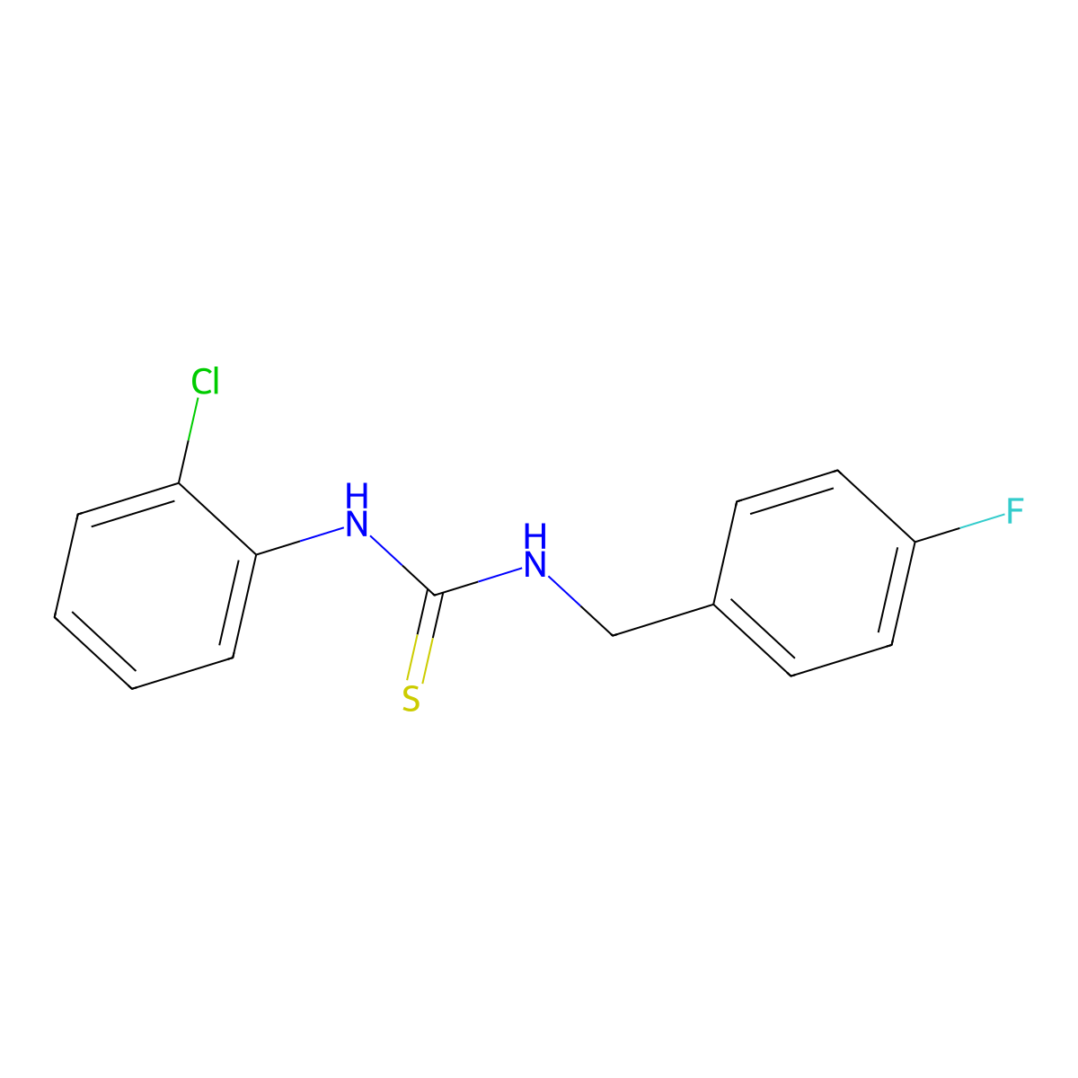 1-(2-Chlorophenyl)-3-(4-fluorobenzyl)thiourea molecular structure, CAS 428841-64-9