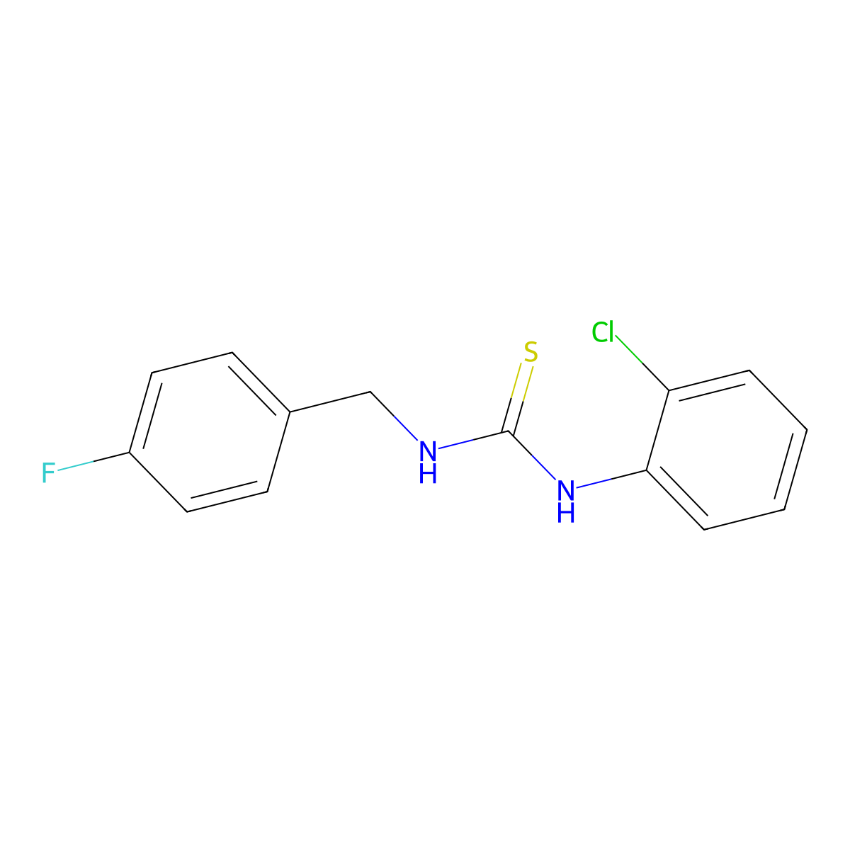 1-(2-Chlorophenyl)-3-(4-fluorobenzyl)thiourea molecular structure, CAS 428841-64-9