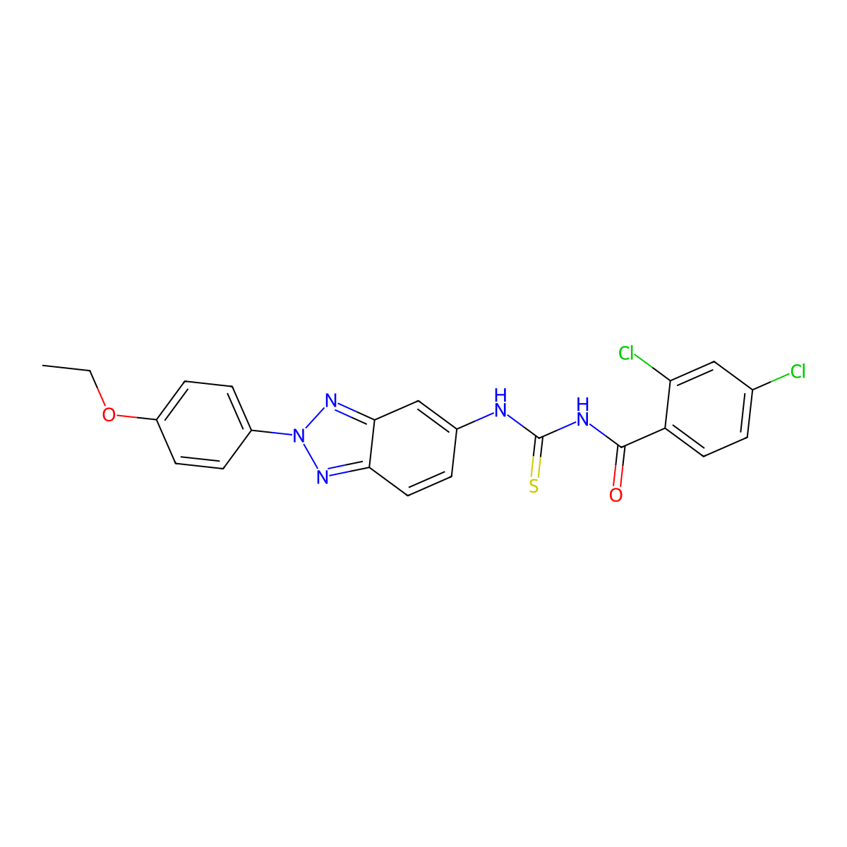 2,4-dichloro-N-[[2-(4-ethoxyphenyl)benzotriazol-5-yl]carbamothioyl]benzamide molecular structure, CAS 428841-70-7