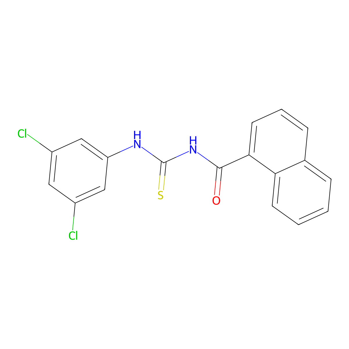 N-[(3,5-dichlorophenyl)carbamothioyl]naphthalene-1-carboxamide molecular structure, CAS 428841-74-1