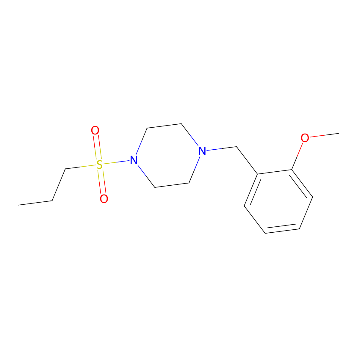 1-(2-Methoxybenzyl)-4-(propylsulfonyl)piperazine molecular structure, CAS 428841-77-4