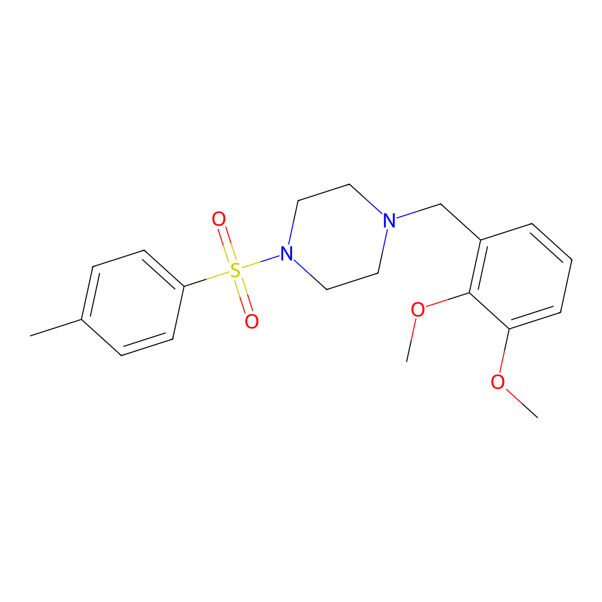 1-(2,3-Dimethoxybenzyl)-4-[(4-methylphenyl)sulfonyl]piperazine molecular structure, CAS 428841-81-0