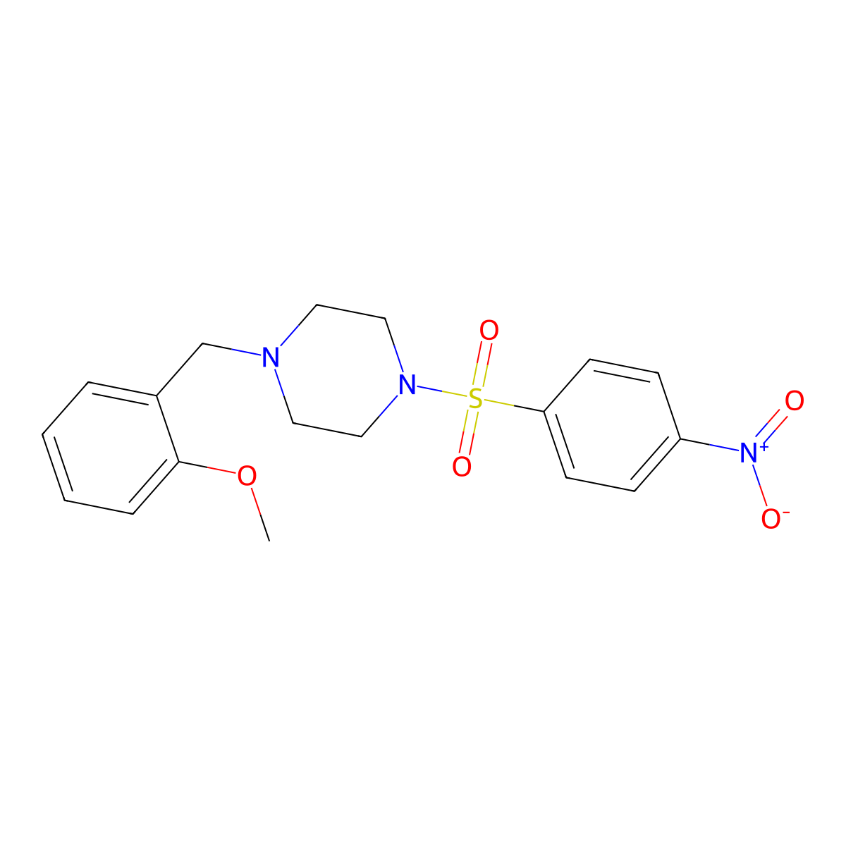 1-[(2-Methoxyphenyl)methyl]-4-(4-nitrophenyl)sulfonylpiperazine molecular structure, CAS 428841-88-7
