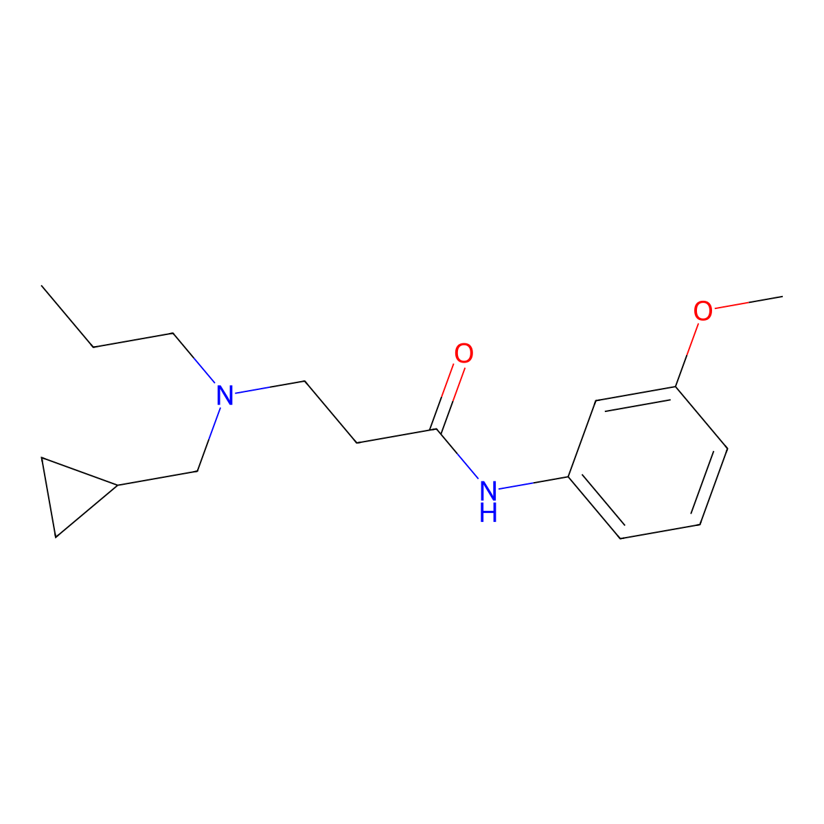 3-[cyclopropylmethyl(propyl)amino]-N-(3-methoxyphenyl)propanamide molecular structure, CAS 428841-98-9