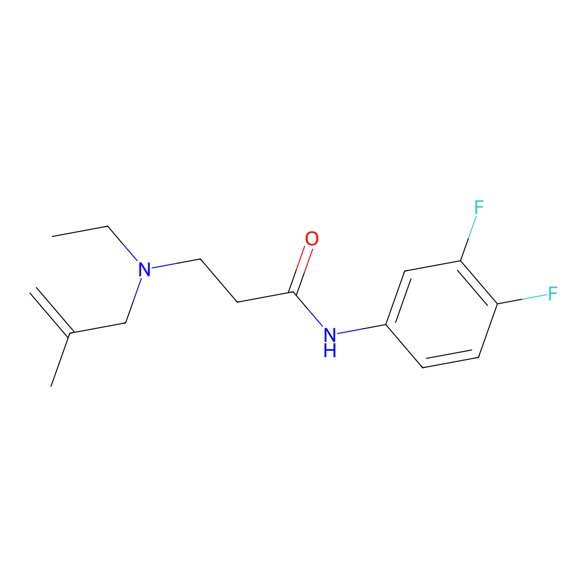 N-(3,4-difluorophenyl)-3-[ethyl(2-methylprop-2-enyl)amino]propanamide molecular structure, CAS 428842-03-9
