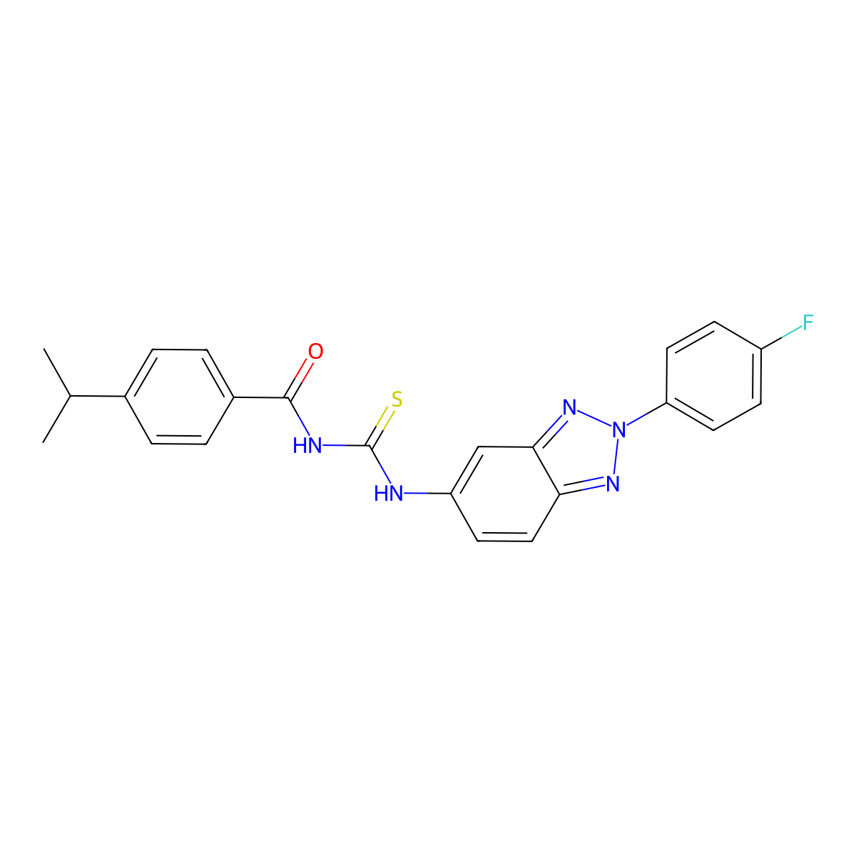 N-[[2-(4-fluorophenyl)benzotriazol-5-yl]carbamothioyl]-4-propan-2-ylbenzamide molecular structure, CAS 428842-12-0