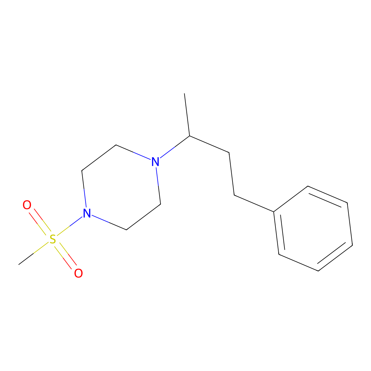 1-(Methylsulfonyl)-4-(4-phenylbutan-2-yl)piperazine molecular structure, CAS 428842-18-6