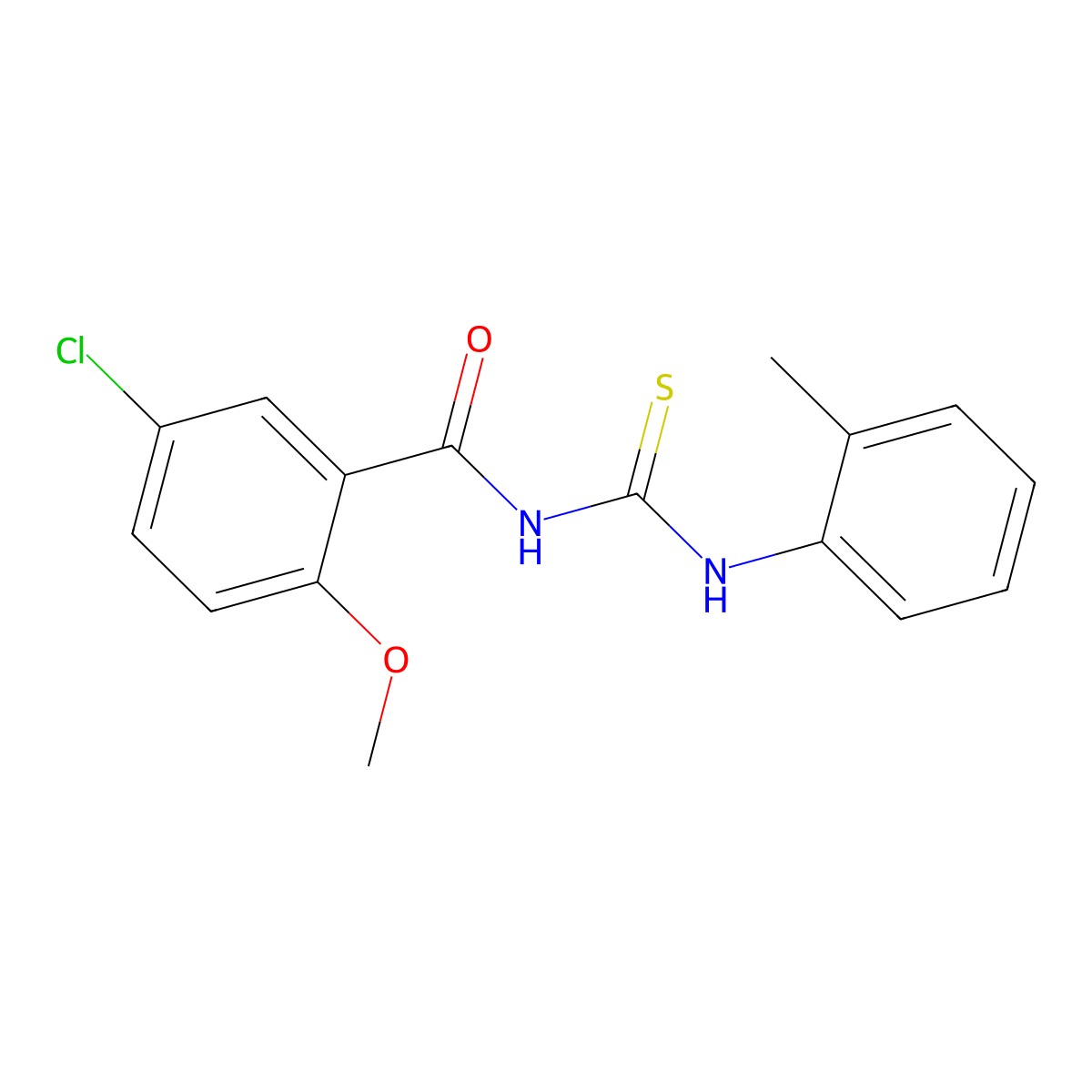 5-chloro-2-methoxy-N-[(2-methylphenyl)carbamothioyl]benzamide molecular structure, CAS 428842-25-5